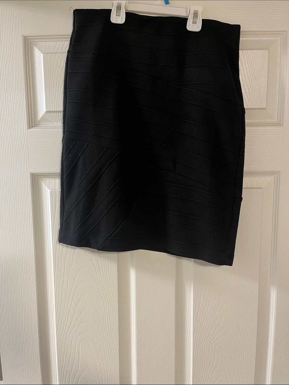 Ricki's Black Textured Bandage Pencil Skirt